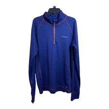 Columbia Men s Medium Omni-Shade 1/4 Zip Pullover Lightweight Blue