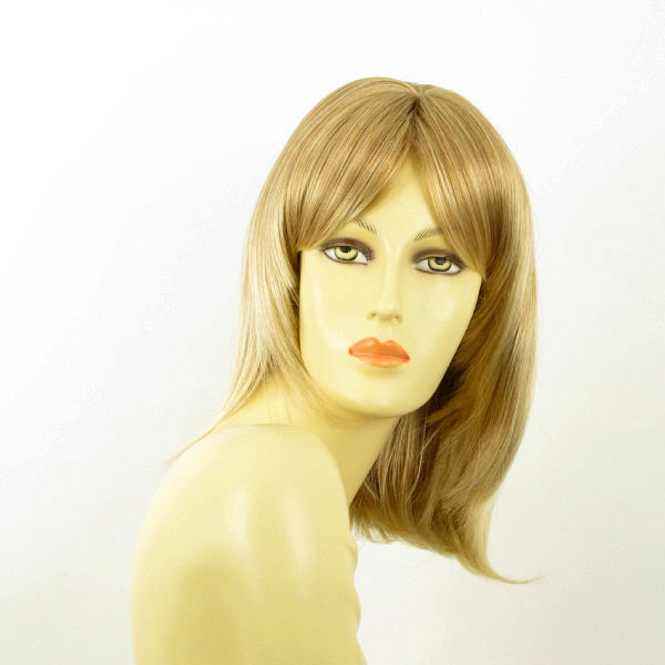 Perruque mi-longue blonde Edith 27T613 en fibre thermorésistante