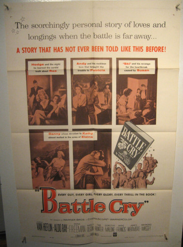 Battle Cry Original 1sh Movie Poster '55 Van Heflin, Tab Hunter, James Whitmore,