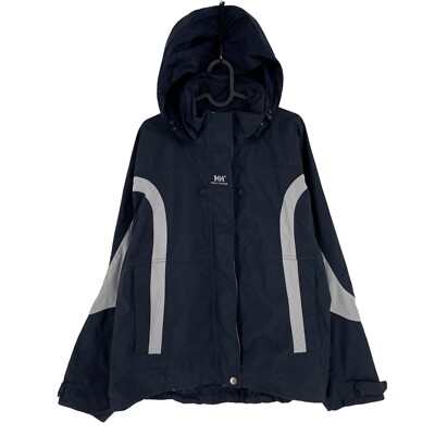 HELLY HASNEN TECH Navy Blue Hooded Jacket Coat Size XL