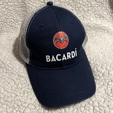 Bacardi Rum Trucker Hat Cap Snapback Vintage Patch Adjustable Blue White