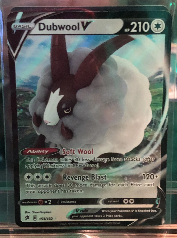 Pokémon TCG Dubwool V Rebel Clash 153/192 Holo Ultra Rare - Image 2 of 3