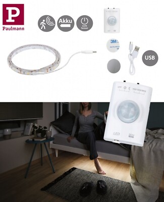 Paulmann LED Strip Akku betrieben USB 1m 1,4W 140lm/m 3000K mit Bewegungsmelder