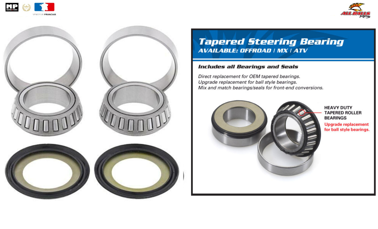 Roulement de colonne Honda SMX 660F 08-09 kit de réparation pour axe de direction de moto