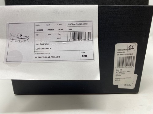 $775 Mens VERSACE Medusa 95 Logo Leather Drivers Loafers Pastel Blue 40 US 7 - Picture 5 of 16