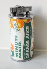 USA MINUTE MAID MINI BIDON FORME BRIQUET ESSENCE OCCASION MADE IN JAPAN RARE