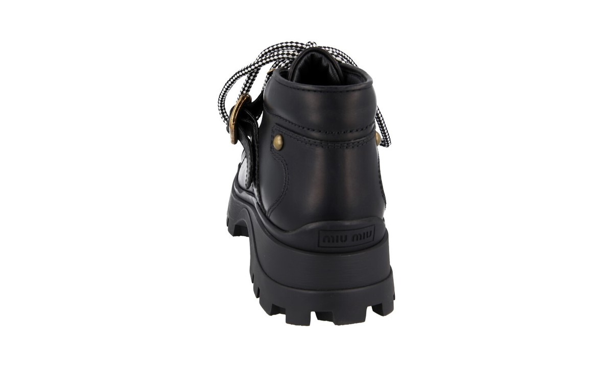 MIU MIU WINTER BOOTS BOOTIES BY PRADA SHOES BLACK LEATHER US MIU MIU WINTER BOOTS BOOTIES BY PRADA SHOES BLACK LEATHER US