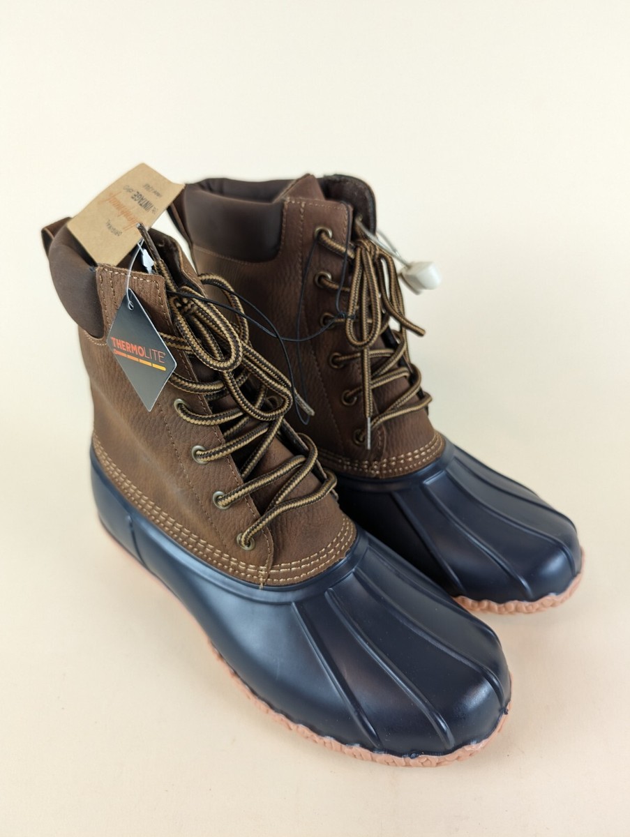 Weatherproof Vintage Adam II Duck Boots Mens 8 M Tan Navy  display picture 3