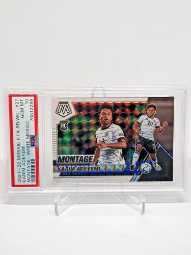 2021-22 Mosaic Karim Adeyemi Montage White Mosaic Prizm /25 PSA 10 POP1 Germany