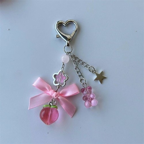 Bear with Star Ribbon Bowknot Keychain Hanging Ornament Women Key Ring Accessory - Zdjęcie 5 z 8