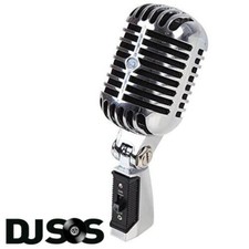 Vintage Retro 50's 60's Style Dynamic Microphone Classic Stage Vocal Mic Chrome