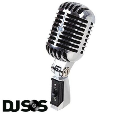Vintage Retro 50er 60er Stil Dynamisches Mikrofon Klassisch Bühne Gesang Mic Chrom