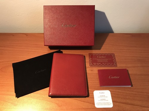 CARTIER Porta Passaporto Passport Credit Card Holder Pelle Rosso Red  Leather | eBay
