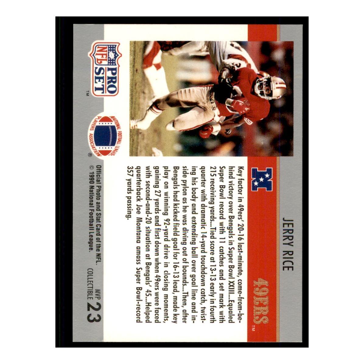 1990 Pro Set Super Bowl MVP Collectibles #23 Jerry Rice 49ers