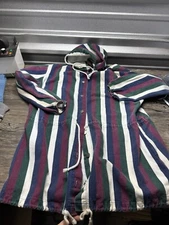 Jay Jacob’s  Vintage Red Blue Green Striped Hooded  Jacket Men's