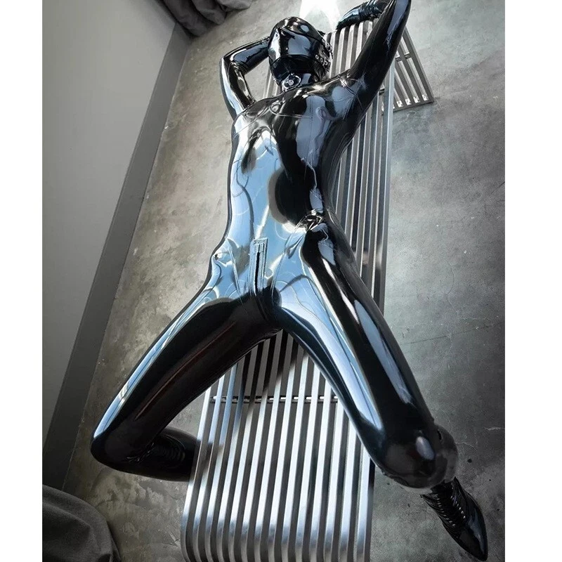 Full Cover Latex Gummi Catsuit Bodysuit Rubber Hood Handmade Custom Cosplay BDSM - Image 2 of 4