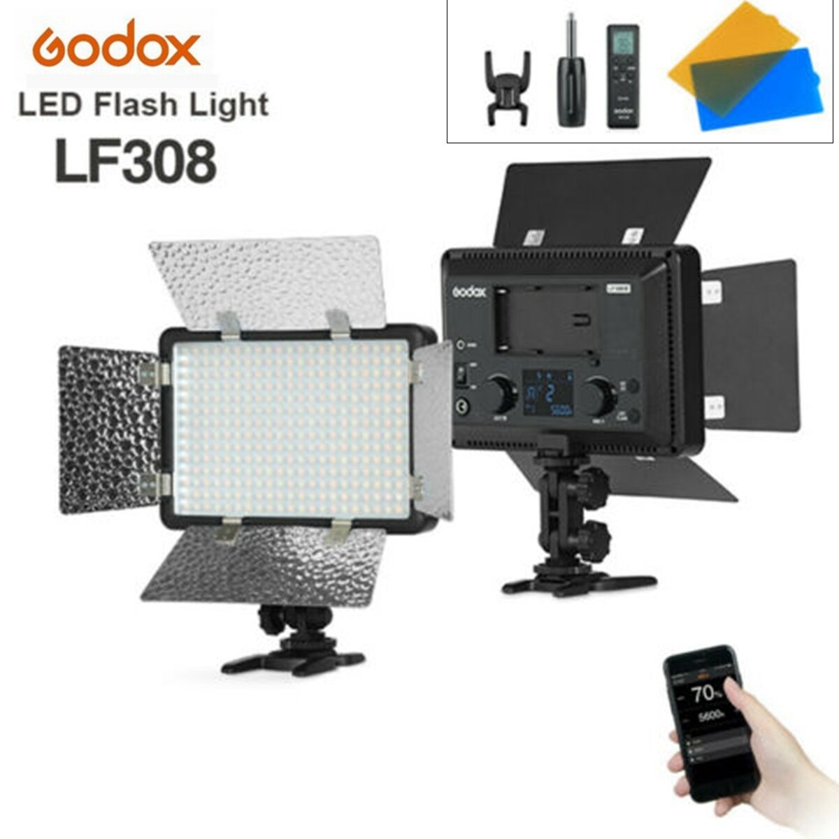 Godox LF308D LED Flash Light 2.4G 5600K LED Continued Lamp