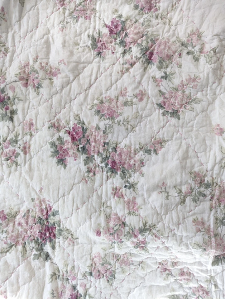 Edredón Simply Shabby Chic Rosa Verde Floral Casa Queen 92X98 pulgadas Foto 3 de 4