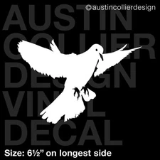 6.5" DOVE vinyl decal car window laptop sticker peace christian bird symbol USA