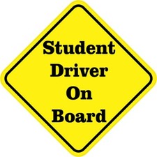 5in x 5in Student Driver On Board Sticker Car Truck Vehicle Bumper Decal