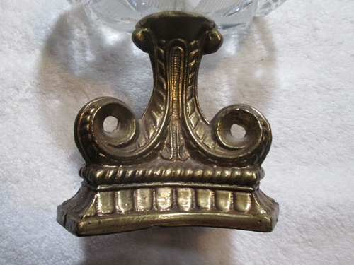 Cenicero de cigarrillos de cristal con pedestal de latón Hollywood Regency BM de colección - Imagen 9 de 9