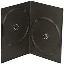 7Mm Slim Black Double CD/DVD Case, 100 Pieces Pack.