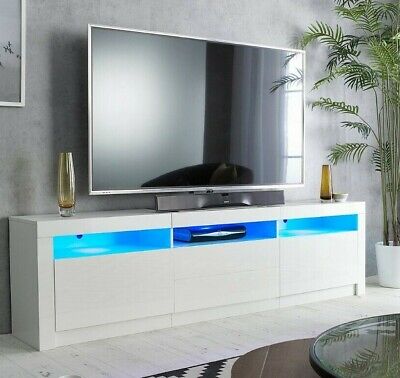Cabinet Sideboard Large 177CM TV Unit Stand High Gloss Doors Free LED BIG