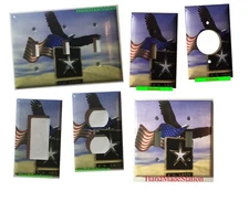 USA U.S. Army Eagle Flag Light Switch Power Outlet Cover Wall Plate Home Decor