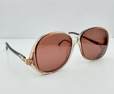 Vintage Luxottica Jill Brown Translucent Oval Sunglasses Italy FRAMES ONLY