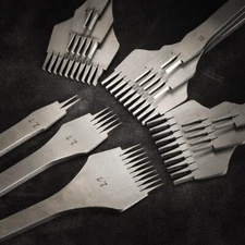 French Style Leather Craft Pricking Irons Stitching Lacing Punch Chisel Tool Kit