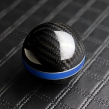Real Carbon Fiber Ball Manual MT Gear Shift Shifter Knob W/Blue Stripe Universal