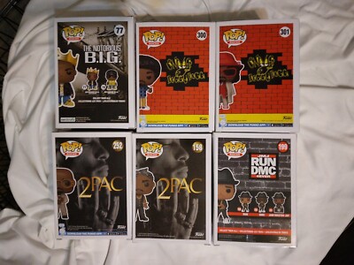 Funko 6 Piece Rap Legends Set 2Pac, Snoop Dogg, Notorious BIG, Rev
