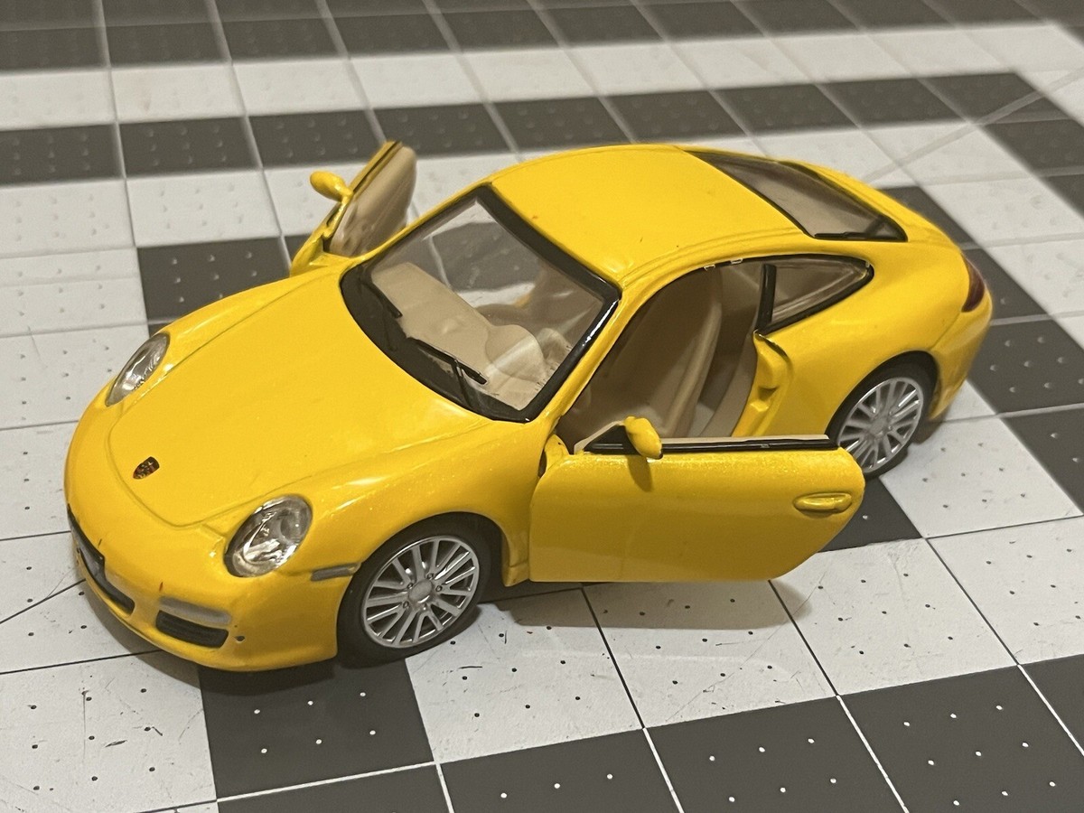 MSZ Vroom Tech 1:32 Porsche Diecast Yellow w Opening Doors Lights