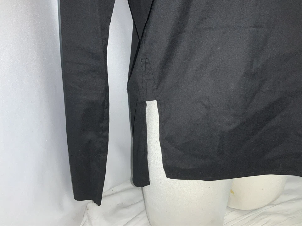 Blusa Top Vince Cuello en V Talla 2 Negra Algodón Nylon Elastizada Manga 3/4 Como Nueva YGI E0-560 Foto 4 de 4