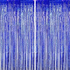 Tinsel Foil Fringe Curtains 3.3x8.2 Ft 4 Pack Metallic Tinsel Streamer Curtai...