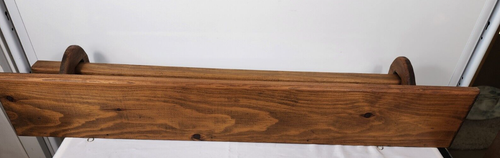 36" langes Vintage rustikales Landhaus Primitivholz Wandregal Quilt Rack Hängeleiste - Bild 3 von 7