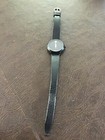 Movado Women Museum Watch Thin Shiny Black Lizard with Buckle - for parts/repair