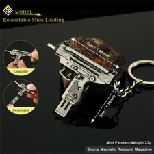 2024 New Metal UZI Submachine Gun 5CM Miniature Model Pistol Gun Keychain