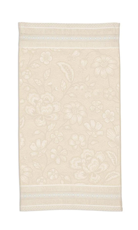 PIP Studio Handtuch Jasmin sand 55x100 cm Jacquard Frottee Blumen beige - Bild 3 von 3
