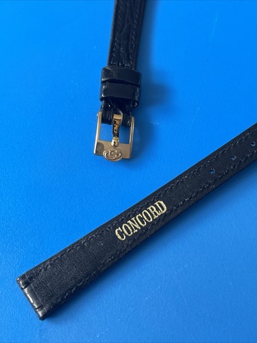 CONCORD WATCH LEATHER STRAP WITH GOLD PLATED BUCKLE 11mm - Picture 3 of 10