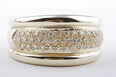 Brillant Diamant Ring 14 Kt. 585 Gelb Gold Gr 59 Top .