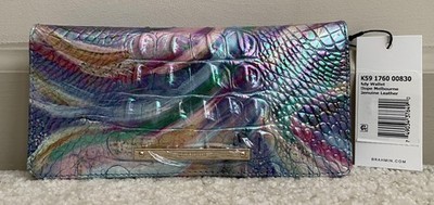 Brahmin Melbourne ADY Slim Bifold Leather Wallet ELOPE Iridescent Multicolor NWT