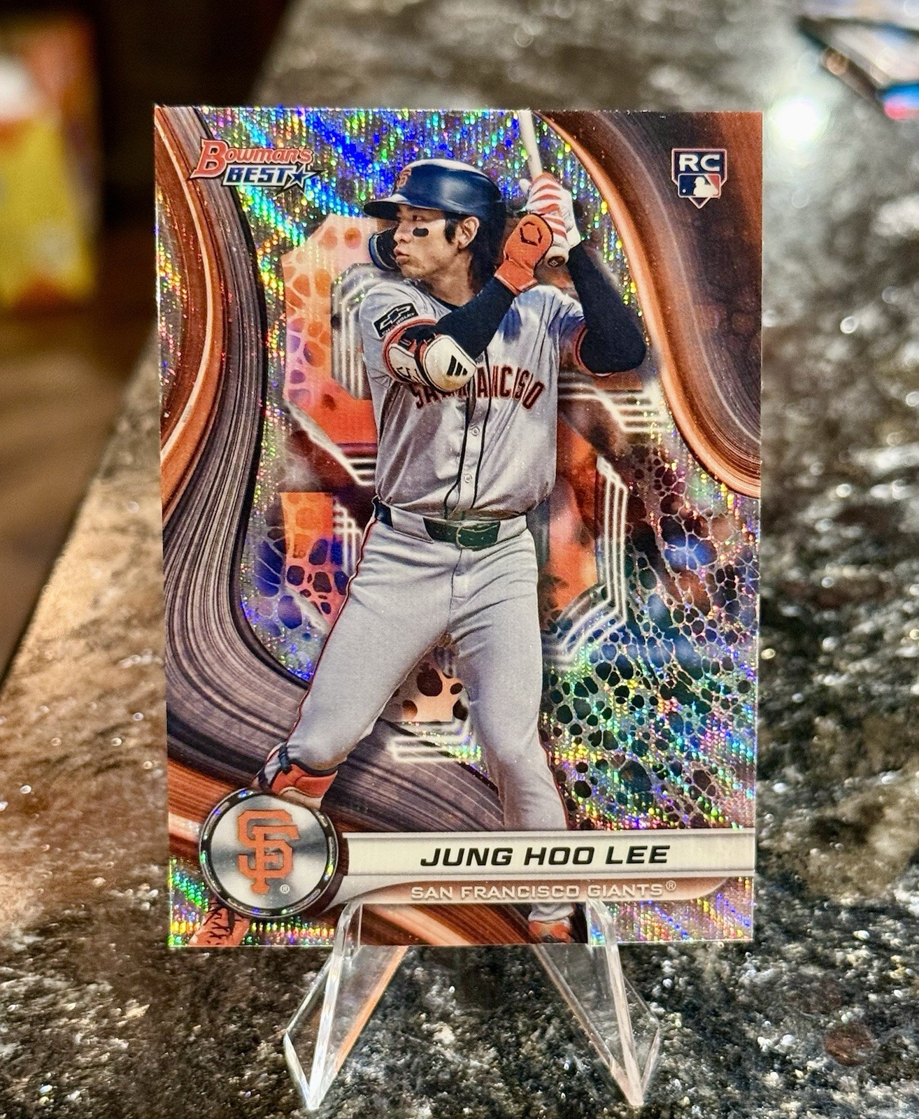 2024 Bowman's Best JUNG HOO LEE RC #57 SILVER WAVE REFRACTOR Giants Rookie