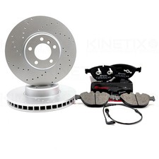 FÜR BMW 6ER E63 E64 635d M SPORT VORNE GELOCHT BREMSSCHEIBEN BELÄGE SENSOR 348m