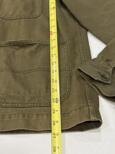 ALEX MILL Garment Dyed Work Jacket Chore Coat Recycled Denim Military Green L image 6