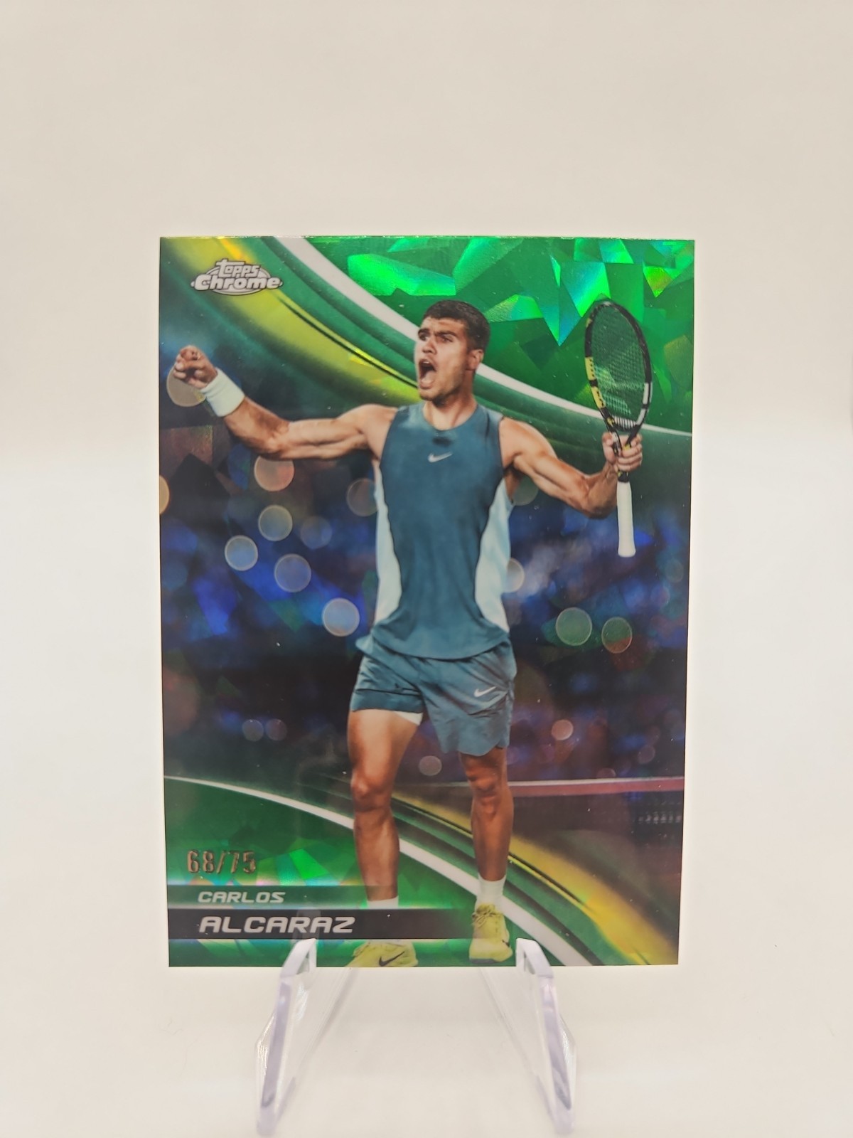 2025 Topps Chrome Tennis Sapphire Carlos Alcaraz Green Refractor 68/75