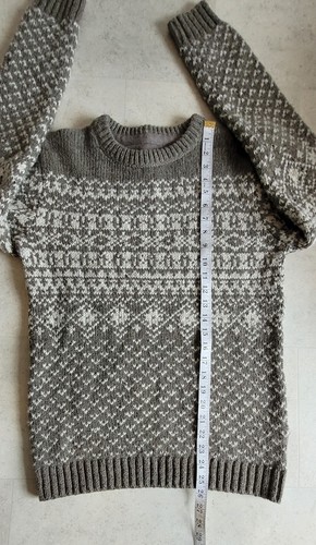 Fat Face Mens Jumper Size S Grey Cream Fair Isle Pattern Fleck Chunky Wool Mix - Picture 8 of 13