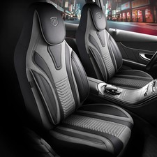 Sitzbezüge (Pilot) passend für Opel Insignia in Schwarz-Grau mit Rückentasche