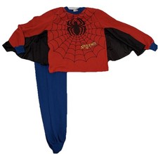 Vintage Marvel 2001 Y2K Spiderman 2-pc Pajamas Youth Sz 12-14 Web Waffle Read