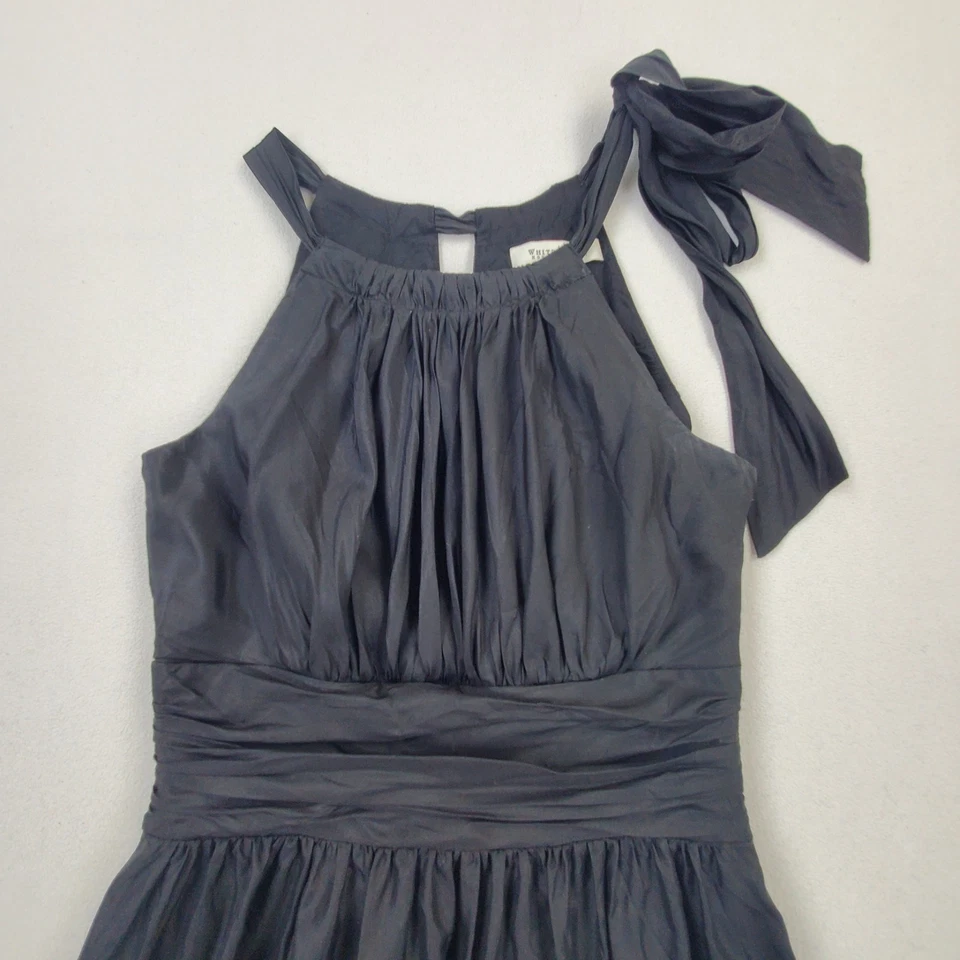 Vestido Casa Blanca Mercado Negro Sin Mangas Seda Negro Talla 0 Pajarita Hombro Foto 2 de 4